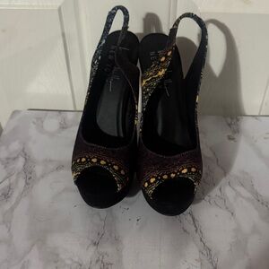 Nicole Miller Multicolor Slingback Heels